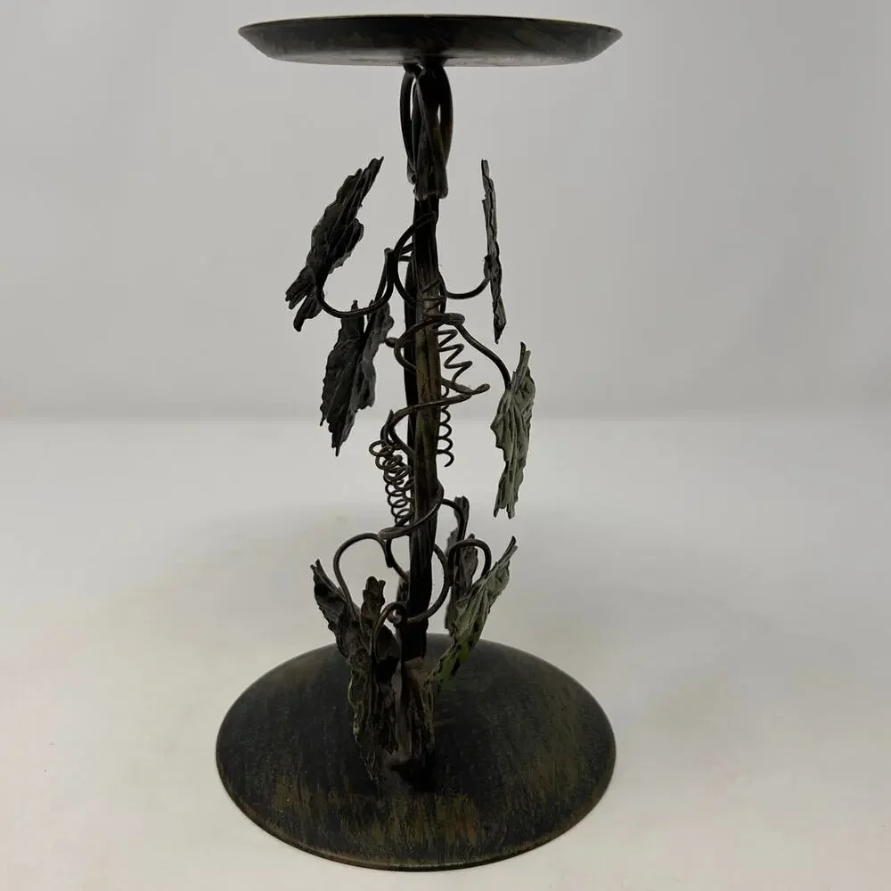 Metal Ivy Wine Candleholder 8 1/2
